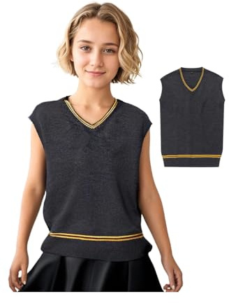 Seaehey Sweater Pullover Strickweste mit V-Ausschnitt Magische Wizard Weste