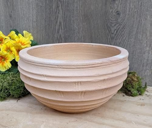 Generisch Schöne Schale zum Bepflanzen ø ca. 27,5 cm mit Rillenmuster aus Terracotta Terrakotta !! Pflanzgefäß Blumentopf Deko Garten Pflanzschale