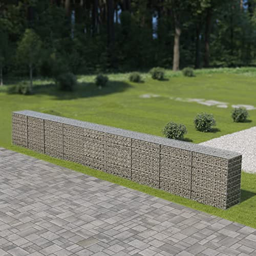 Tidyard Gabbione per Recinzione in Acciaio ZIncato,900x50x100 cm,Gabbia Recinzione,Gabbione in Acciaio Zincato da Giardino,Gabbia in Rete Acciaio da Giardino,Gabbia da Giardino