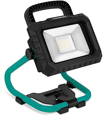 VONROC Kabellose Arbeitsleuchte 20V- LED - 20W - 2 Stufen: 900/1800 Lumen - neigbar - breiter Abstrahlwinkel - Ohne 2,0Ah-Akku und Schnellladegerät