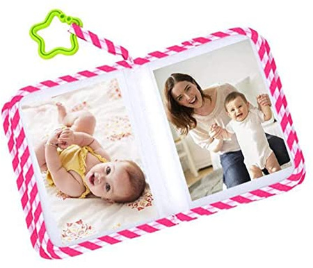 Baby Soft Cloth Photo Album - Giraffe Family Book for Toddlers & Kids, Cartoon Animal Design