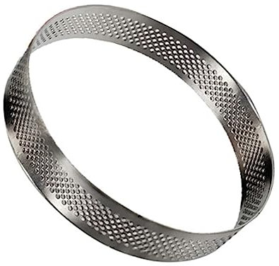 Zerodeko 3pcs Non Stick Stainless Steel Round Tarts Circle Perforated Cake Ring for Fondant Baking Trays