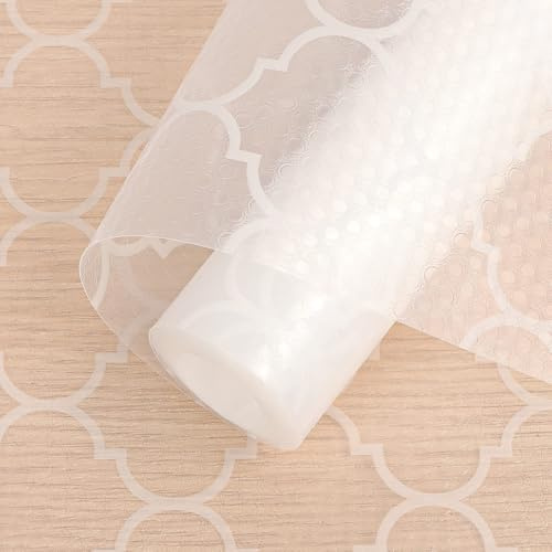 Arthome Schubladenmatte 60x300cm Küche Schrankpapier,Schubladeneinlage Nicht Klebende Antirutschmatte Eva Kunststoff Protektor für kühlschrank zu Hause (Quatrefoil Dot)