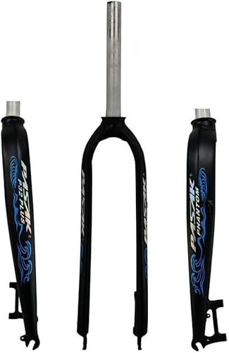 Forcelle rigide satinate MTB, Accessori per Biciclette con Forcella in Lega di Alluminio Ultraleggera 26/29ih per Supporto Freno a Disco Idraulico,Red-29 IH,Blue,27.5 Pollici