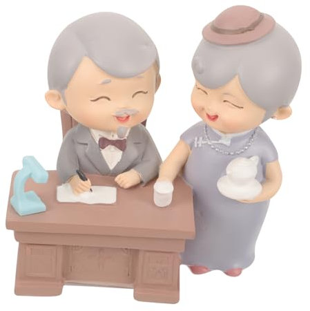 MUSISALY Statua Di Coppia Di Anziani in Resina Decorazione Romantica Per La Casa Per La Famiglia E Gli Amici
