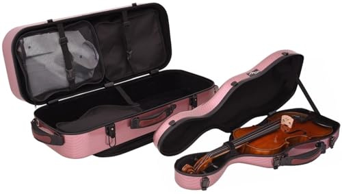 Geigenkoffer Fiberglass 4/4 Länglich Travel special rot M-case + musiktasche