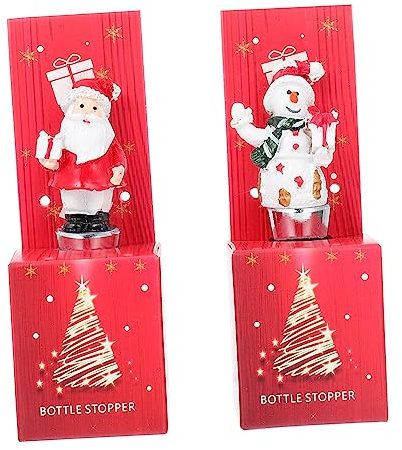 GLSTOY Portable Aluminium Weihnachts-weinflaschenverschluss Mit Designs Robuste Flaschenstopfen Für Dekoration Und Frische Für Festliche Anlässe Und