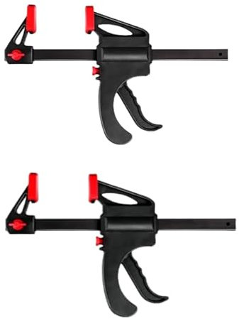 Lichi 2 Pack Clamps for Woodwork, 103mm Ratchet Bar Clamp Set, One-Handed Clamp, Quick Release Clamps Set, Woodworking Clamps for DIY Projects (4inch)