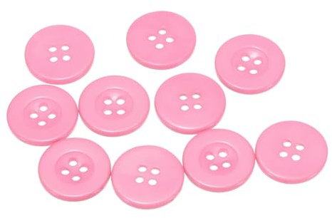 QUARKZMAN 10 Stück Harz Knöpfe Pink Nähknöpfe 20mm Runde Bastelknöpfe Buttons zum Annähen Flach 4-Loch Ersatzknöpfe für Nähen Hemd Kleidung Blusen DIY Handwerk Scrapbooking Dekorieren