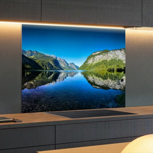 Spritzschutz Küchenrückwand Alu Matt 60 x 50 x 0,3 cm Alpen Königsee Österreich, Küchenwand Wandschutz, Herd Spritzschutz, Rückwand Küche, Pfannenspritzschutz - RUECKWAND24
