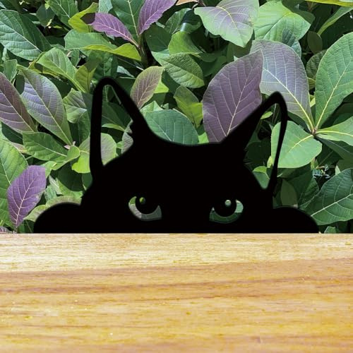 SUPERDANT Katze Gartenstecker Piepsende Katze Schwarze Silhouette Gartenstecker Metall Outdoor Dekor Tiere Gartendeko Dekorative Gartendeko für Hof Rasen Terrasse Geschenk für Gärtner
