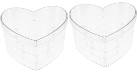 BESTOYARD 2 Pack Heart-shaped Acrylic Flower Box Love Decorative Box for Valentine's Day Floral Arrangement Case Diy Flower Holder