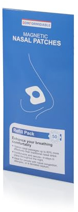 Magnetisk näsplåster – 100 stycken refill nasal-remsor – magnetiska anti-snarkning näsremsor, ersättning för nässprektor – mot snarkning, täppt näsa, munandning, sömnapné