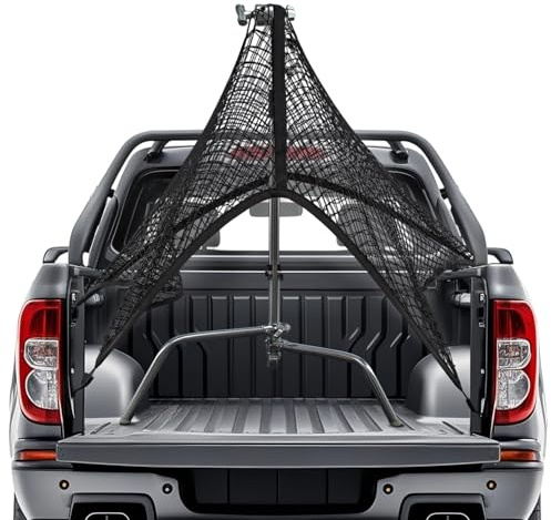 Trintion LKW-Ladungsnetz, 120 x 120 cm (Erweiterbar Auf 250 x 250 cm), Ladungssicherungsnetz mit 4 Befestigungsschnallen für Pickup-Trucks SUVs Reise- Und Outdoor Doppellagig