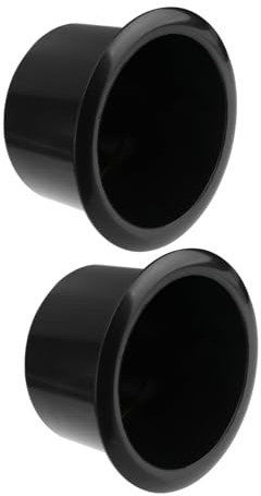 ZUNOXAZ 2 pièces Porte-gobelets Plastique Noir pour Bateau Voiture et Table de Jeu Insert Inclinable sans Vis Résistant et Facile à Nettoyer Compatible Salon et Camping-