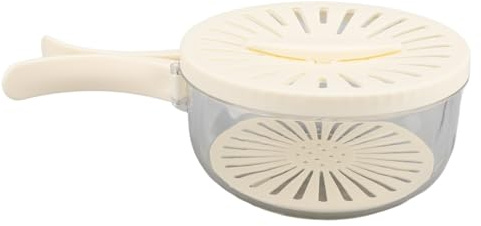 Brrnoo Tazón de Lavado de Frutas con Colador, Recipiente de Colador de Frutas con Tapa de Recipiente de de con Tapa de Multifuncional Lavar Tazón de y Verdura de Lavado de Verduras (WHITE)