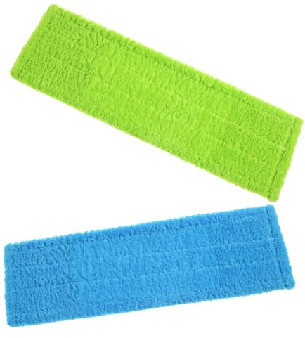 ZUNOXAZ Têtes de Balai de Rechange Lingettes Épaisses Lot de 2 en Corail Polaire Réutilisables 40x12 Cm Absorbant Débris et Huile pour Nettoyage Maison et Bureau