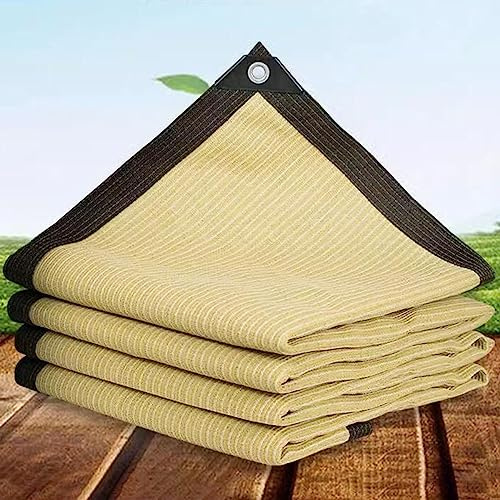 Outdoor Sunblock Mesh Tarp with Grommets - UV Protection Shade Netting for Patio Carport Greenhouse - Available Sizes: 4x7m 5x5m 5x8m 6x6m 6x10m 7x7m (6x8m: 19.7x26.2ft)