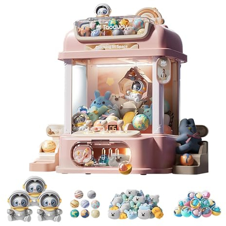 Pegciuho Tisch Greifautomat, Mini Spielzeugautomat mit Licht, Mini Süßigkeiten Gewinnspender für Kinder, Mädchen Und Jungen zu Neujahr, Stil F