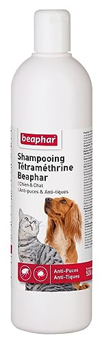 Beaphar – Shampoing Anti-puces et Anti-tiques pour Chien et Chat – À Base de Tétraméthrine – Élimine Les puces et Les tiques – Nettoie et protège – Convient aux épidermes sensibles – 500ml