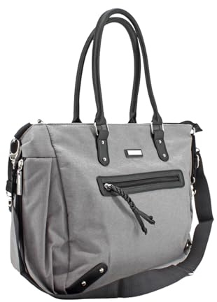 Vital Innovations GmbH Kalencom Handtasche Umhängetasche stilvolle Baby Wickeltasche mit Wickelauflage, Aufbewahrungsbeutel, Isoliertaschen und Halterung für Kinderwagen für Mama & Papa Paris