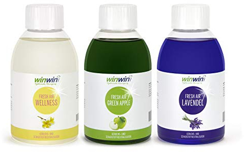 winwinCLEAN® 3 x fresh AIR 250ml Raumluftdeo I Luftreinigungs-Konzentrat | Für Luftreiniger, Air Purifier & Raumluftreiniger mit Wasserfilter I Entfernt Pollen, Staub, Tierhaare, Schimmel, etc.