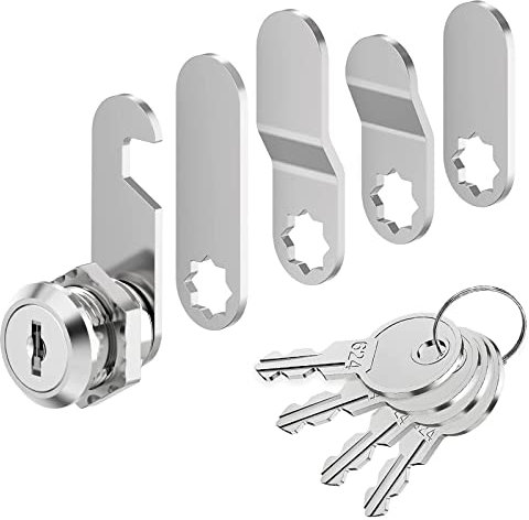VOCIBO® 4-Keys Letterbox Lock Plate - 16mm, 18mm, Drawer & Cabinet Lever Lock for Letterboxes & Lockers