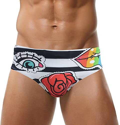 SEAUR - Costume da bagno da uomo, slip aderente, corto, per la spiaggia, ad asciugatura rapida con imbottitura rimovibile, classico, per ragazzi, per sport acquatici, piscina, S M L XL 2XL 3XL, Stile