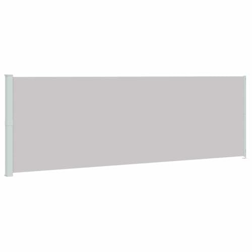 vidaXL Patio Side Awning - Retractable Privacy Screen/Sunshade in Grey, UV-Resistant Polyester, 200x600 cm for Outdoor Use