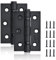 12 Pcs Black Door Hinges 75 mm Hinges for Internal Doors Ball Bearing External Door Hinges Matte Black Heavy Duty Outdoor Hinges for Wood
