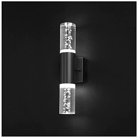 Wall Lamp Light LED Crystal Wall Sconce PostWall Mount Light Up and Down Wall Lamp, Indoor Uplighter Downlighter Wall Sconces for Living Room Bedroom Decor 6W Wall Wash Lights ( Color : Svart-6000k )