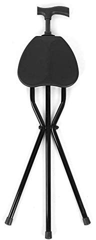 HWSY Klappbarer Sitzstock, 3 Beine, Faltbarer Gehstock mit Krückengriff, Unisex, für Reisen, Arbeit, ältere Menschen, Mobilität während der Genesung nach Verletzungen Interesting