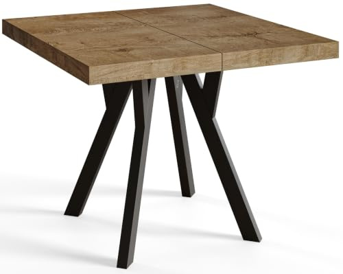 Esstisch Ausziehbar Rico 100-200cm, Lefkas, Holzbeine, Modernes Design | Quadratischer Tish, Moderner Design, Wohnzimmertisch und Küchentisch, Stabile Konstruktion, Schwarze Beine