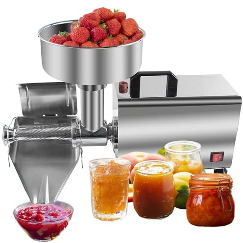 Qiang Passapomodoro Elettrico 450W,Fresatrice per Pomodoro in Acciaio Inossidabile Pressa per Marmellata con Imbuto Grande 8,4 Pollici,50Kg/H Filtro per Alimenti E Macchina per Salse,110V