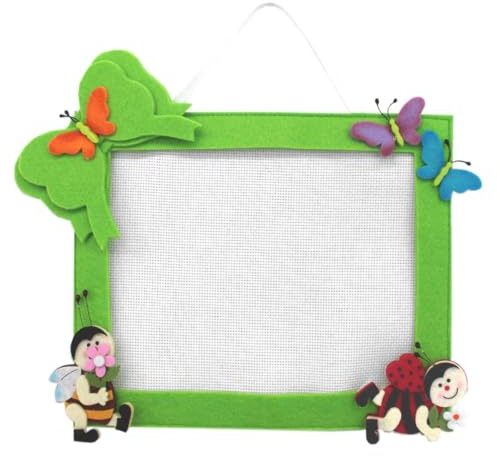 hobbymio.it Fuori Porta Quadretto da ricamare a Punto Croce, Quadretto in Feltro con Tela Aida, Decorazione per la Primavera da Appendere (12 Verde)