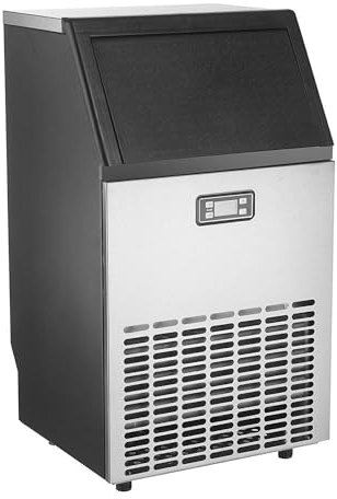 Ice Maker Machine,80Lbs/24H Stainless Steel Under Counter Ice Machine Freestanding
