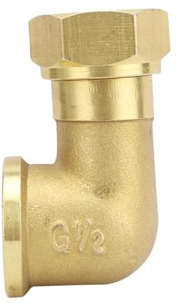 HMHOOXU Winkel Rohrverschraubung Drehgelenk 1/2 Innengewinde/Außengewinde 90 Grad Messing Winkelrohrverschraubung Verbindungsstück for Wasser-Kraftstoff-Adapter(As picture2)
