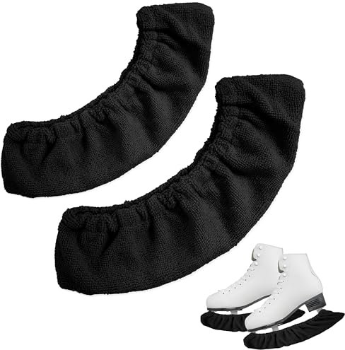 Heveer Kufenschoner Schlittschuhe Elastische Schlittschuhschoner Schlittschuhe Zubehör für Eiskunstlaufschuhe Hockeyschlittschuhe 1 Paar Schwarz