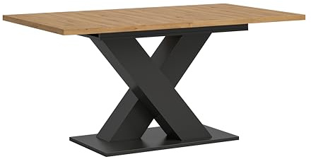 xonox.home - Esstisch Motion 2-TLG. Set 150x76x90 cm in grau und Artisan Eiche - Speisetisch Wohnzimmertisch Auszugstisch Holztisch Küchentisch - robust und langlebig funktional