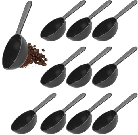Messlöffel, quantitativer Löffel, Kunststoff Messlöffel, Kunststoff Kaffeebohnenlöffel, Messlöffel, wiederverwendbarer Kunststoff Messlöffel, Kaffee, Tee, Milchpulver Messlöffel Set, schwarz, 10 Stück