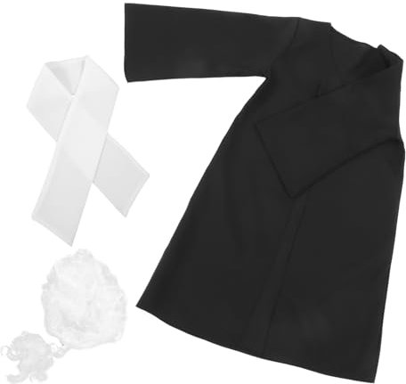 BESTonZON 1 Satz Anwaltsuniform-Perückenset Halloween spielt Kostüme Fisch Gestell spielsachen Rollenspiel Richterkittel für Richterin für Kinderkostüme Polyester Black