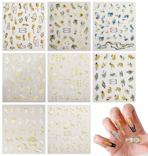 8 Pezzi Di Adesivi Per Manicure Per Elementi Di Marmo, Arte Manicure Fai-Da-Te, Ornamenti Di Unghie Alla Moda, Adesivi Per Unghie Autoadesivi.