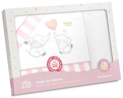 Danielstore Juego de Sábanas Bebé Minicuna | 100% Algodón Transpirable | Compatible con Minicunas 50x80 cm | Incluye Bajera, Encimera y Funda Almohada, Completo, Algodón