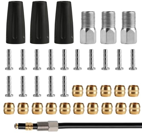 21 Pz Inserto Oliva Freno a Disco BH90, Inserti Oliva Freno Idraulico Tubo Disco BH90 per Shimano, Inserto Olive e Tappo per Bicicletta Ricambio, Connettori Compatibile con Shimano
