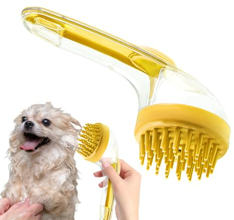 Hundbadborste, husdjursmassageskrubber, silikonborste, grooming rengöringsdispenser, borste med schampo för puppy, kit, liten animation, shower, hemmabruk 20 x 8 cm