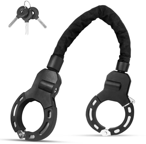 Ftemglo Candado Patinete Electrico, Candado Antirrobo para Scooters con 3 Llave, Alta Seguridad Antirrobo Cadena para Patinete Eléctricas, Carritos de Bebé, Motos (Bloqueo de Cadena)
