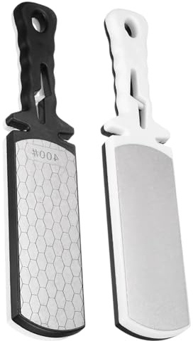 Diamond Sharpening Stone Dual-Grit 400/1000 - Durable Knife Sharpener for Kitchen, Hunting & Garden Tools, Black