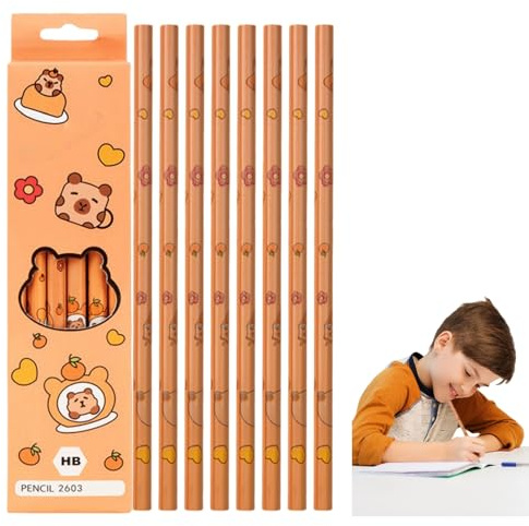 ASPUIC 12PCS Capybara Wooden Pencils,HB Graphite Wooden Pencils,Cylinder Pencil,Wood/en Pencils for Classroom,Cute Cartoon Pattern Pencil,Animal Pencils,Cute Capybara Gifts for School Award Student
