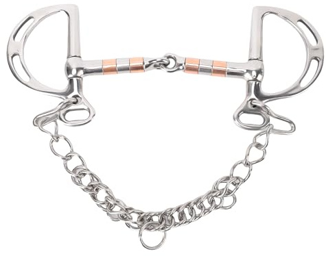 Pssopp Broca de Snaffle de Acero Inoxidable, Diseño Ranurado con Boca Articulada Hueca para un Control y Comodidad Mejorados en la Conducción Ecuestre