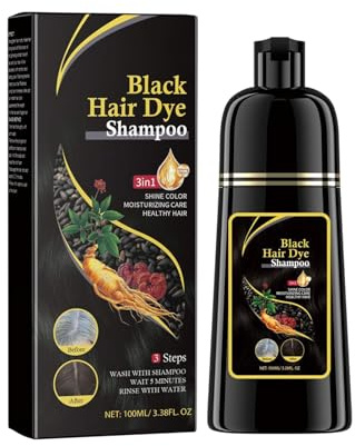 Instant Black Hair Shampoo, Dye Shampoo 3-i-1 hårfärg, naturlig färg, täcker effektivt grått hår, lämplig för alla hårfärger, för både män och kvinnor